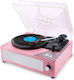 Barbie Vinyl Turntable 3 Speeds Bluetooth Built In Speaker Pink Retro Design 12+ Years Lisciani 113637