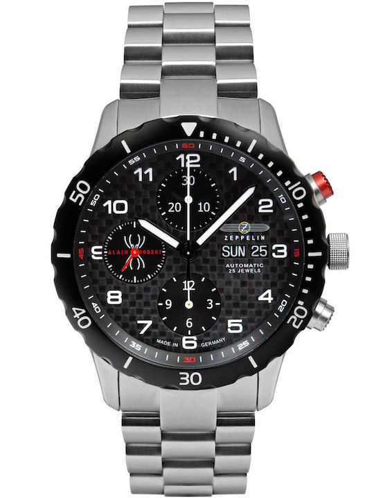 Zeppelin Mens Men's Watch 42mm Automatic with Silver Metal Bracelet
