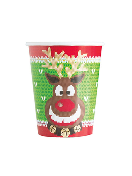 Rentier Gläser 266ml Ugly Sweater Weihnachten 8 Stück