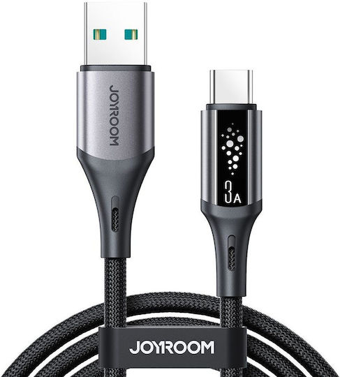 Joyroom S-A60 StarTalk Cablu USB 2.0 LED USB-C Masculin - USB-A 18W Negru 1.2m