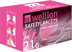 Wellion Safety Lancets 21G 200 Pieces Glucose Measurement Dogs & Cats Wellion Safety Lancets 21G 200 Pieces Glucose Measurement Dogs & Cats