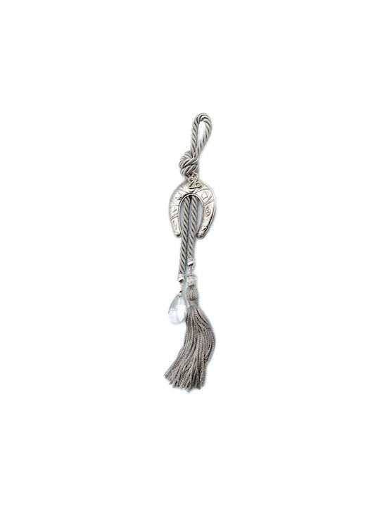 Marhome Hanging Lucky Charm Horseshoe Silver made of Metal 30cm 1pcs