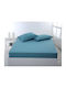 Silk Fashion Sheet Super-Double with Elastic 160x200+35cm. Petrol Blue