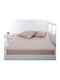 Silk Fashion Sheet King Size with Elastic 180x200+35cm. Dark Beige
