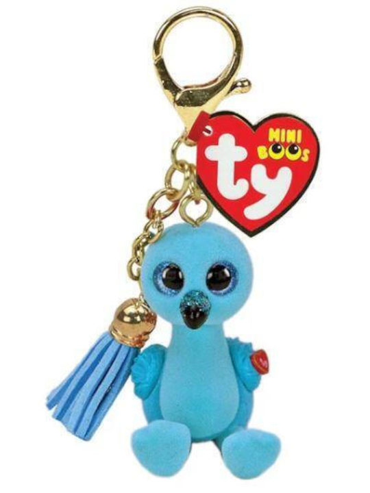 Ty Mini Boos Plush Keychain William Flamingo Light Blue