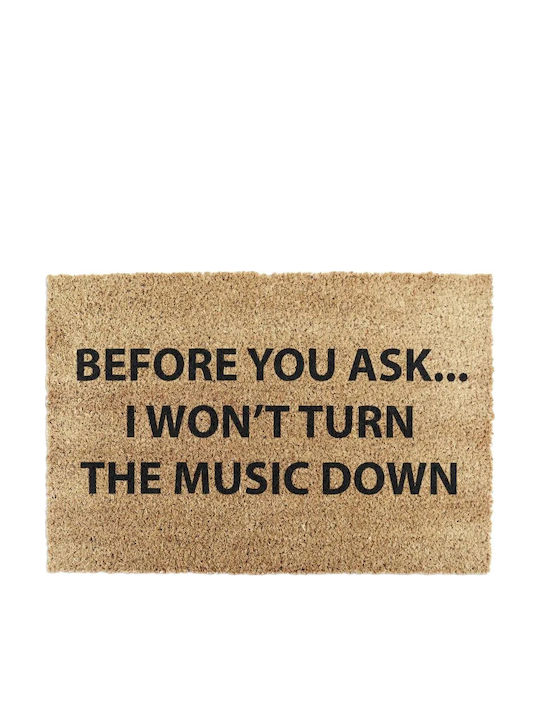 Artsy Mats Doormat Entry Coconut Tree with Non-Slip Underlay Loud Music Loud Music 60x40cm