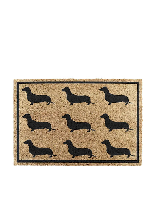 Artsy Mats Πατάκι Εισόδου από Κοκοφοίνικα με Αντιολισθητικό Υπόστρωμα Dachshund 60x40εκ.