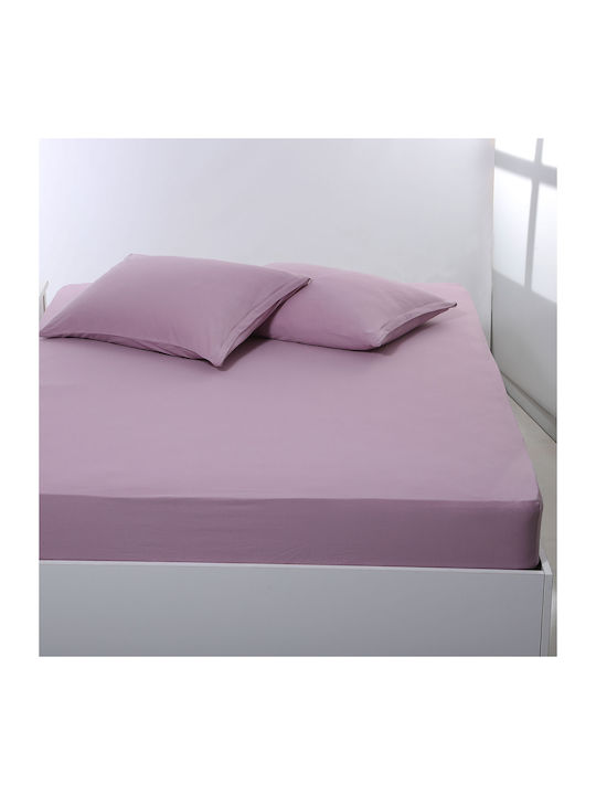 Silk Fashion Sheet King Size with Elastic 180x200+35cm. Cyclamen