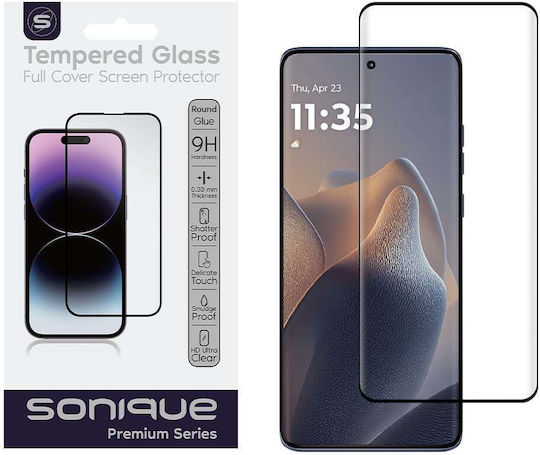 Curvy Glass Sonique Premium Series HD Full Cover 9H Compatible with Lenovo Edge 60 Fusion 5G Black
