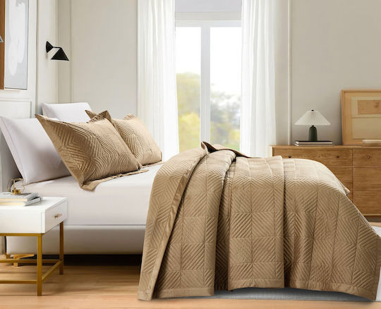 Liolios Home Подредба Покривало King Size Lt Coffee 260x240см 3бр