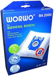 Worwo Staubsaugerbeutel 4Stück Kompatibel mit Staubsauger Bosch / Siemens