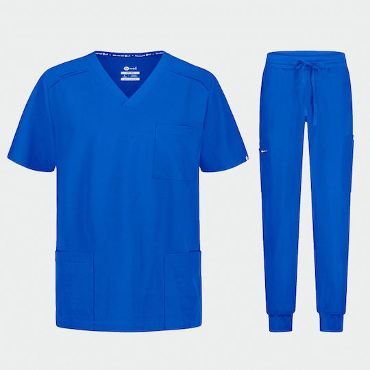 bwell Men's Blue Pants & Blouse Set