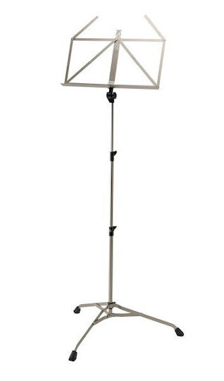 107 Chrome Steel Music Stand Folding Panel 485x240x42mm Height Adjustment 675-1,475mm