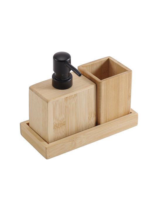 Ankor Wooden Black Bathroom Accessory Set 3 Pieces