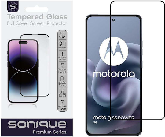 Hardy Glass Sonique Premium Series Hd Vollflächiger Displayschutz für Motorola Moto G86 5G Schwarz