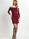 Rochie Mini de Seară Burgundy
