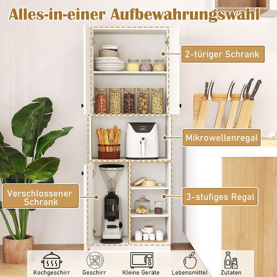 Unterschrank für Ofen Weiß 60x33x166cm