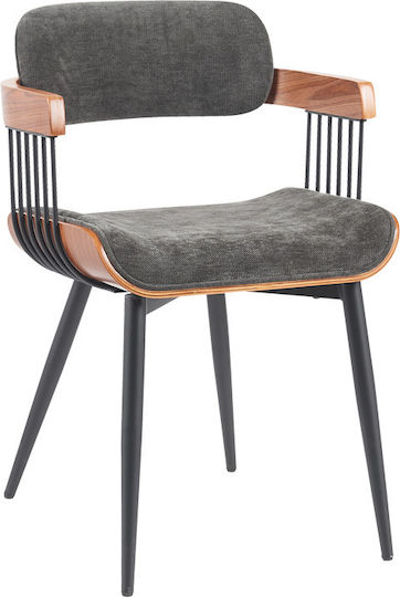 Dining Armchairs Cameo 53x49.5x75.5cm 2 Pieces Black-Walnut Anthracite
