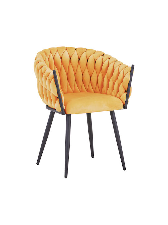 Vivian Dining Room Velvet Armchair Yellow 61x55...