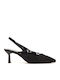 Synthetic Leather Black Medium Heels