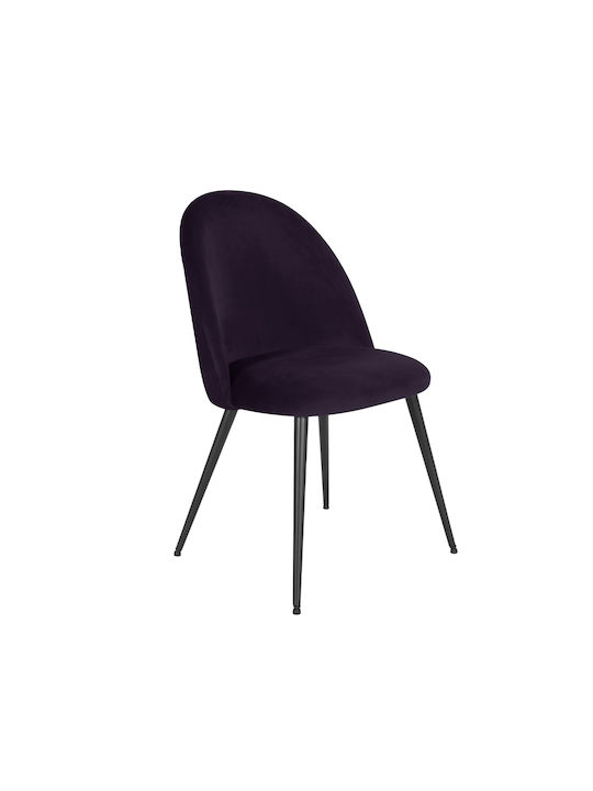 Zizel Καρέκλες Τραπεζαρίας Βελούδινες Dark Violet 4τμχ 47x56.5x47εκ.