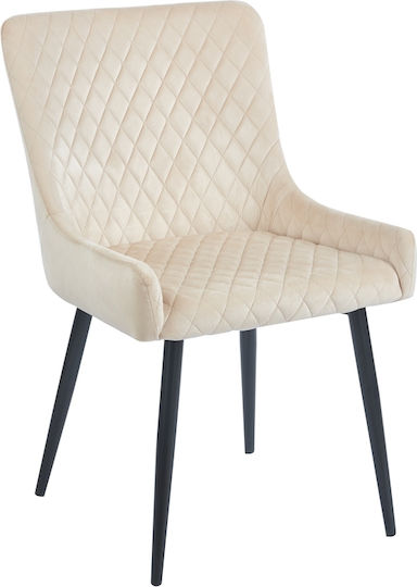 Vanesa Dining Room Velvet Chair Beige 52x55x85cm