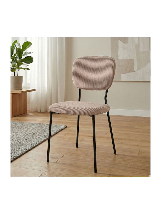 Kevin Dining Room Fabric Chair Mocha - Black 48x51x87cm