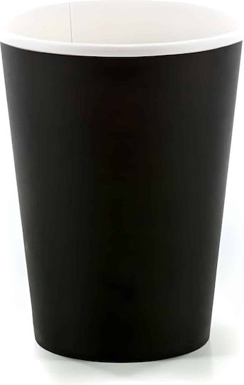 Tefaco Ποτήρι μιας Χρήσης Χάρτινo Μαύρο 250ml