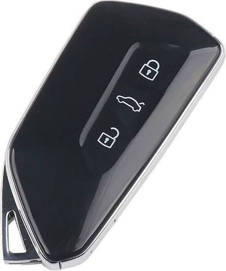 Husă Cheie Auto Smart Remote Compatibilă Vw Golf Mk8 Polo Tiguan Skoda Superb Octavia Seat Leon Ibiza Mqb 3 Butoane Neagră