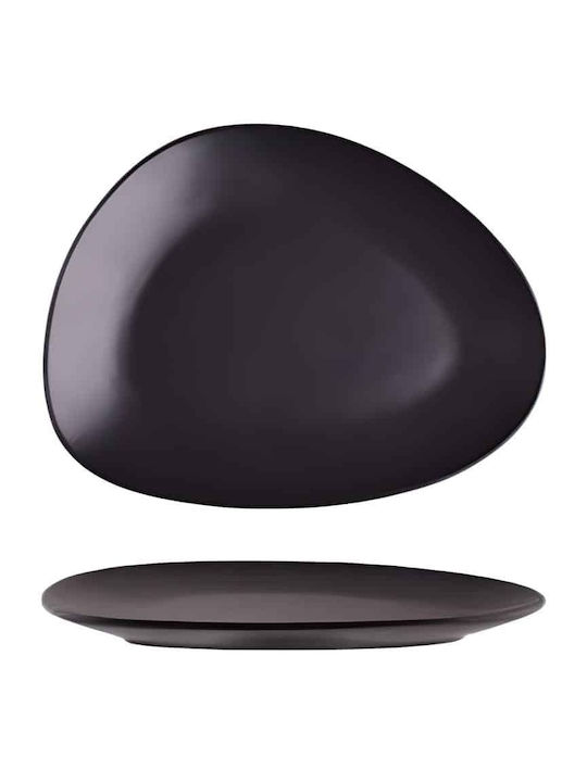 Cok Spain Silice Plate Soup made of Porcelain Black with Diameter 23cm