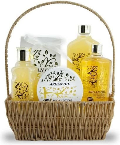 Gloss! Argan Oil Luxury Bath Skin Care Set for Body Cleaning 5pcs