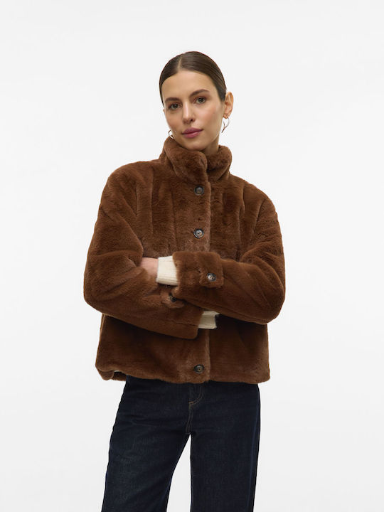 Vero Moda Women's Short Fur Brown