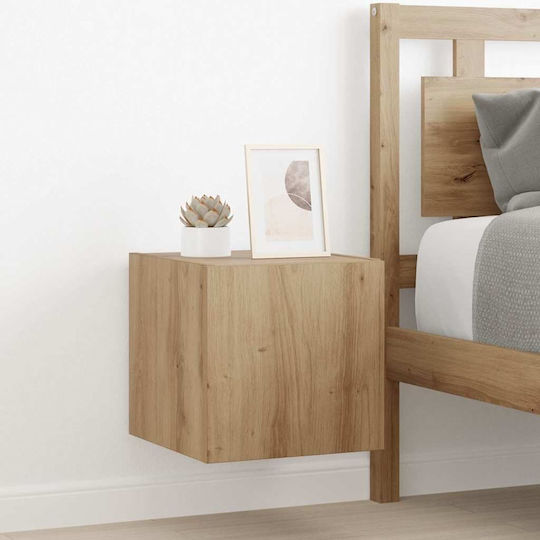 Nachttisch Fernseher Wand Braun 30.5x35x30cm