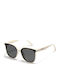 King Unisex Sunglasses with White Frame with Polarized Lens SUNKI345-SN001
