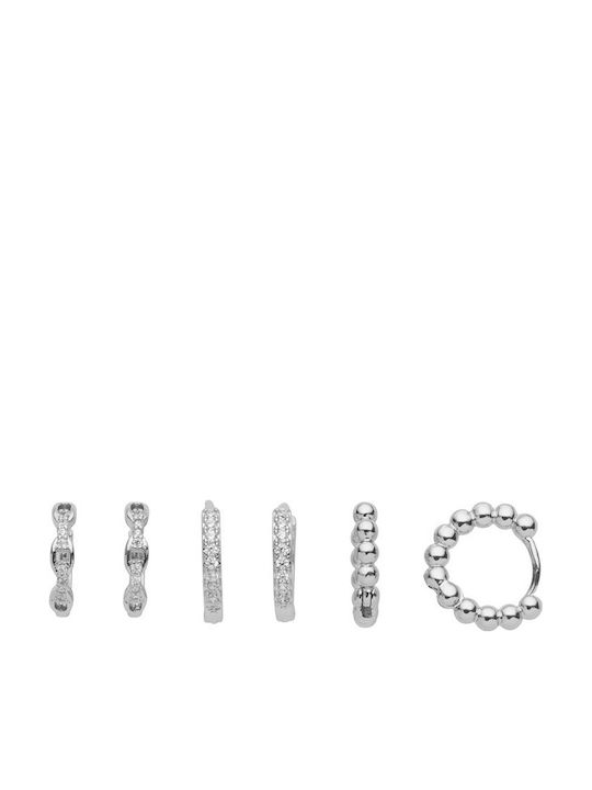 U.S. Polo Assn. Set Earrings Hoops with Stones