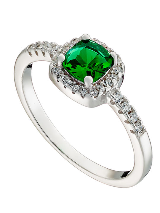 Oxzen Damen Ring mit Zirkonia aus Silber