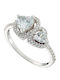 Oxzen Damen Ring mit Zirkonia aus Silber
