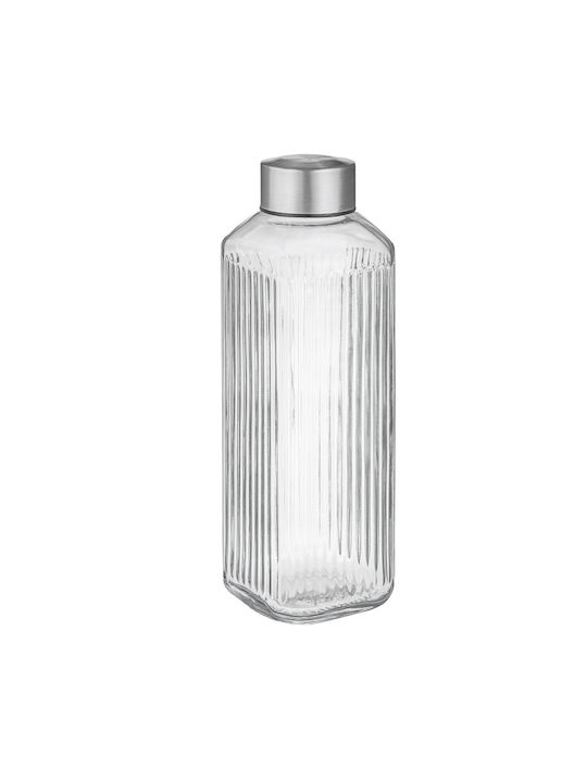 Flasche Wasser Glas mit Schraubverschluss Beige 1000ml
