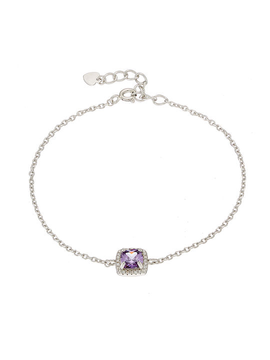 Oxzen Women's Bracelet made of Silver with Zircon