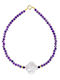 14K Gold Bracelet Clasp Amethyst Pearl F122475a