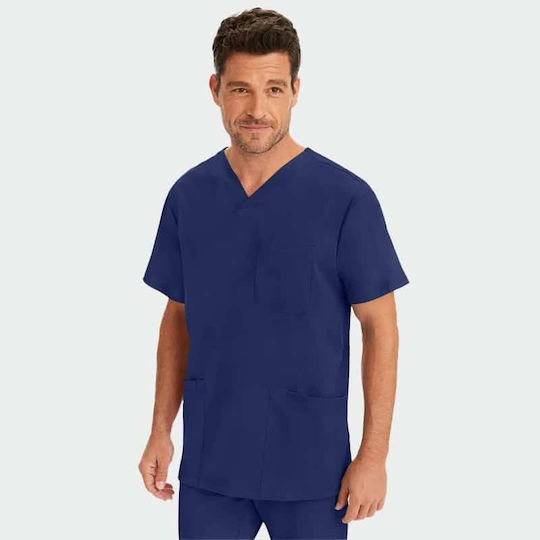 Healing Hands Men's Blue Medical Blouse