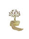 Marhome Tabletop Lucky Charm Little Tree Gold made of Metal 12cm 1pcs