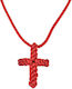 Knitted Waxed Cross Necklace Various Colors