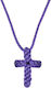 Knitted Waxed Cross Necklace Various Colors