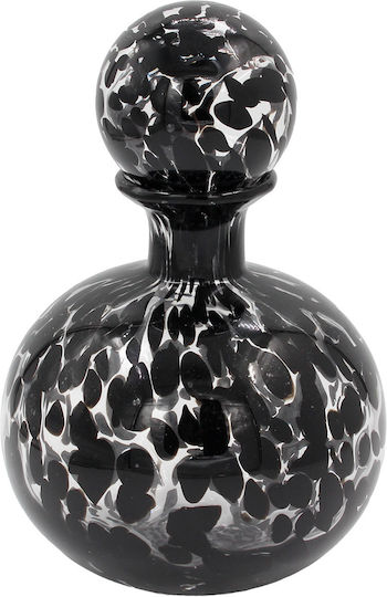 Keskor Διακοσμητικό Βάζο Γυάλινο Μαύρο Φ18xΥ26cm