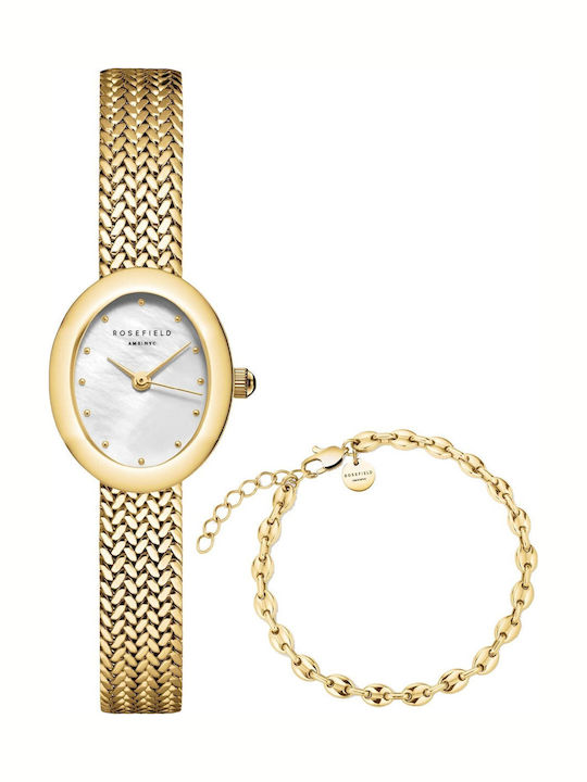 Rosefield Mini Women's Watch with Gold Metal Bracelet