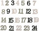 Σετ 24 Ξυλινοι Αυτοκολλητοι Αριθμοι Advent Calendar 1,7cm