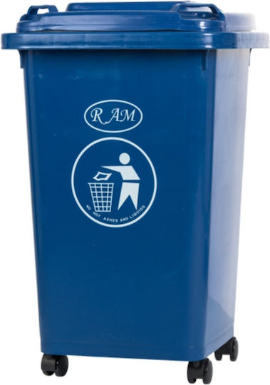 Plastic Wheeled Waste Bin 50lt Blue