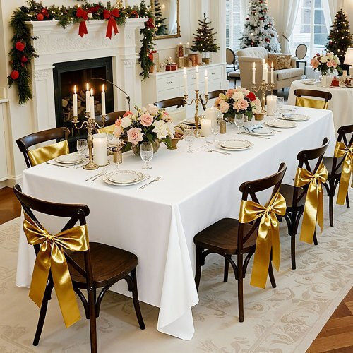 Vevor Set of 6 White Tablecloths 70x120cm
