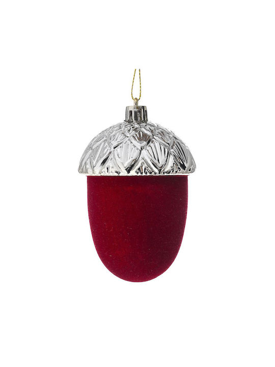 Hängendes Ornament Eichel Burgundisch 6x10cm Se...
